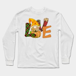 Love Fall Gnome Long Sleeve T-Shirt